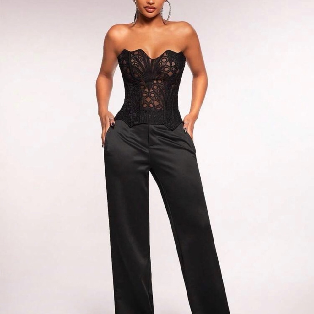 New Y2K Elegant Black Lace Bustier Top size M - Picture 8 of 8